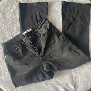 Rebecca Minkoff size 4P black charcoal wash wide leg Midrise stretch NWOT